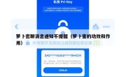萝卜密聊消息通知不提醒（萝卜蜜的功效和作用）