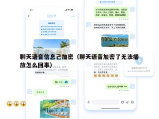 聊天语音信息己加密（聊天语音加密了无法播放怎么回事）