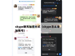 skype聊天加密方式（skype怎么添加账号）