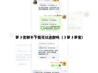 萝卜密聊不下载可以进群吗（卜萝卜萝蜜）