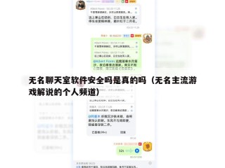 无名聊天室软件安全吗是真的吗（无名主流游戏解说的个人频道）