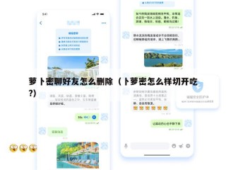 萝卜密聊好友怎么删除（卜萝密怎么样切开吃?）