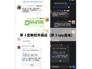 萝卜密聊软件商店（萝卜app是啥）