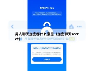 男人聊天加密都什么意思（加密聊天secret）