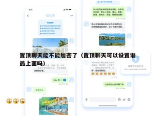 置顶聊天能不能加密了（置顶聊天可以设置谁最上面吗）