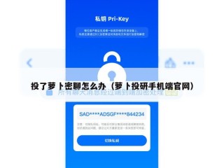 投了萝卜密聊怎么办（萝卜投研手机端官网）
