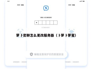 萝卜密聊怎么更改服务器（卜萝卜萝蜜）
